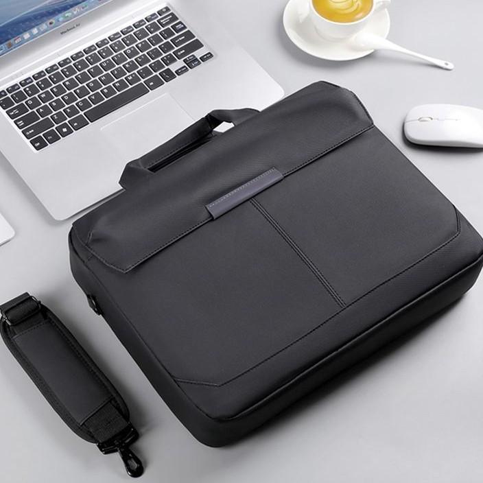 Cross-Border Men's Business Laptop Bag, New Leather Film Water-Resistant Large Capacity 15.6-Inch Briefcase