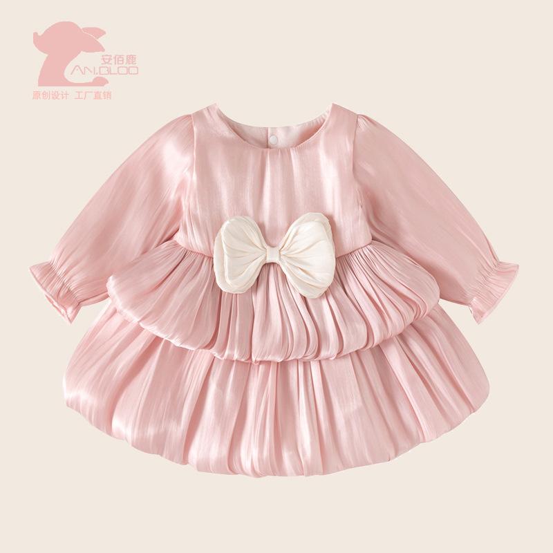 Cross-Border Autumn New Baby Clothes, Sweet Newborn Girl Romper Dress, Spring and Autumn Style One-Piece Dress