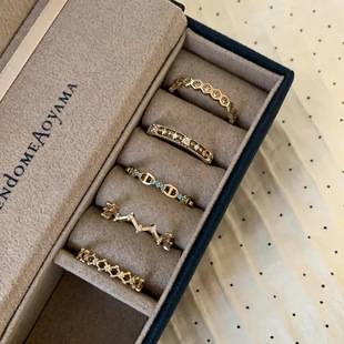 Coffee Gold Vintage Design Open Ring for Women, Versatile Stackable Index Finger Ring, Light Luxury, Unique and Simple