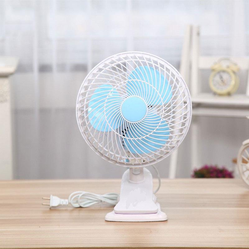 Wholesale cartoon small electric fan student dormitory mini shaking head small fan household desktop fan energy saving table clip fan